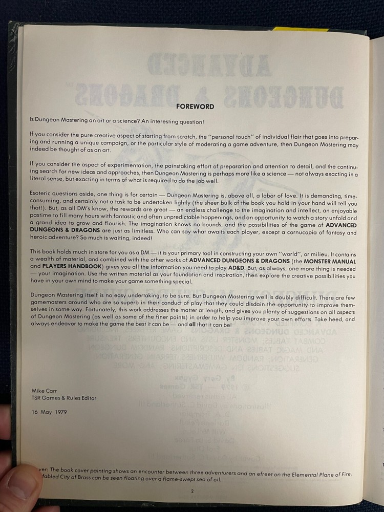 Advanced D&D Dungeon Masters Guide by Gary Gygax (First edition, 1979)
