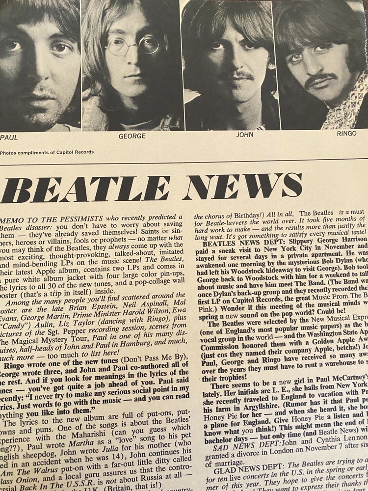 The Beatles, Full Page Vintage Clipping