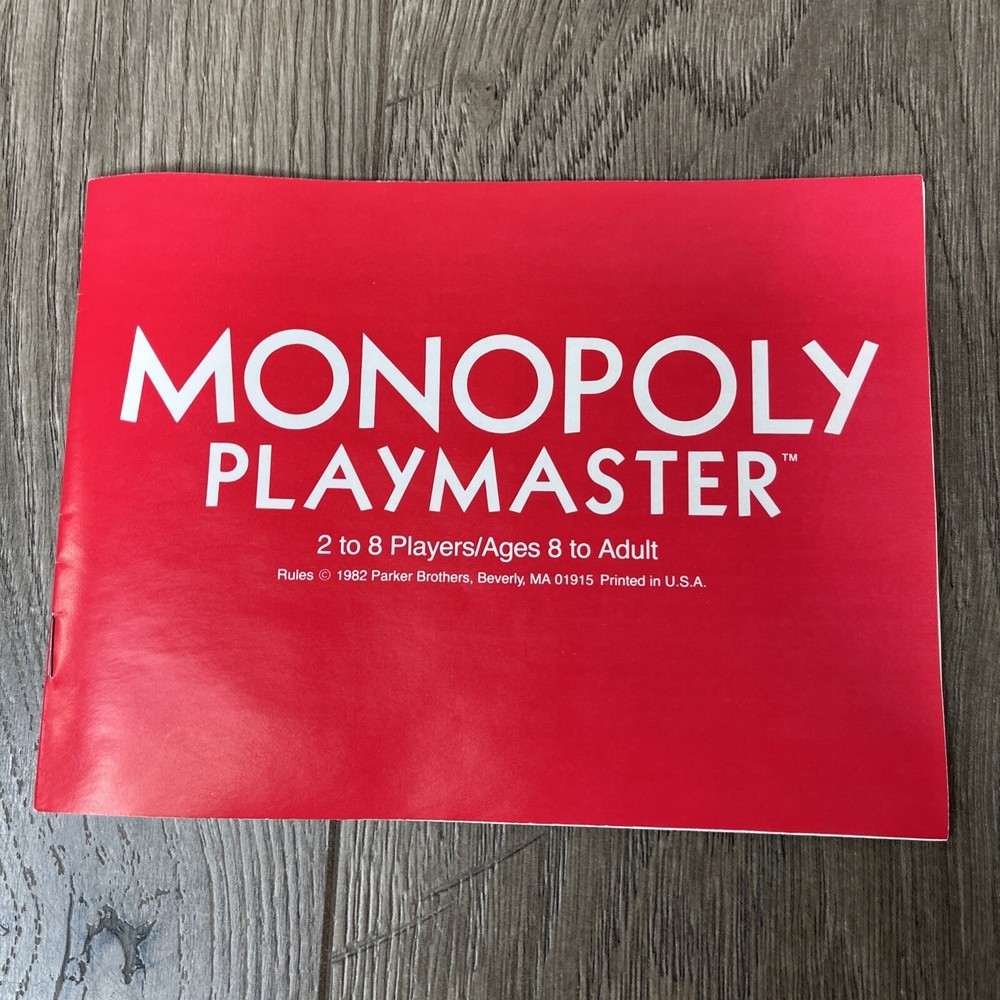 Parker Brothers Monopoly 1982 Replacement Part Piece Instruction Manual