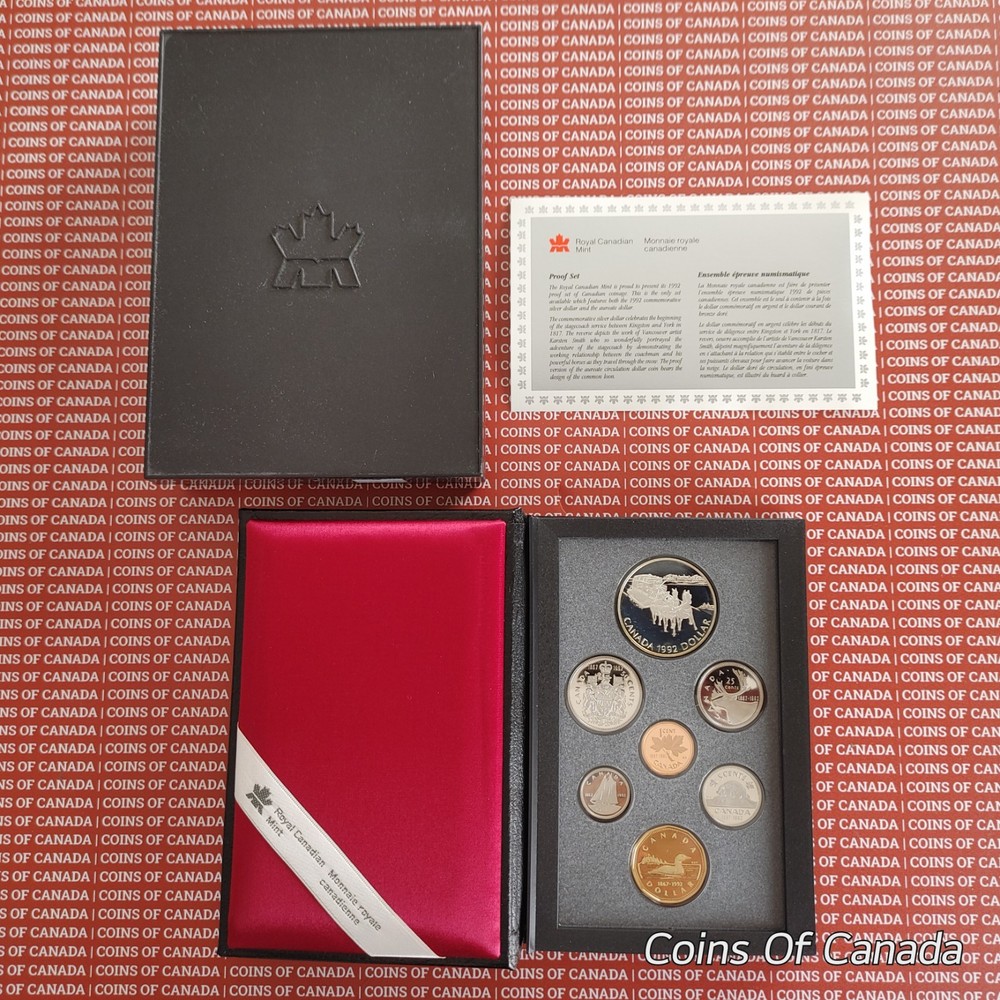 1992 Canada Proof Set w/ Special Edition Stagecoach Silver Dollar #coinsofcanada