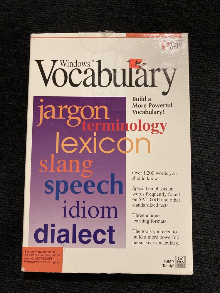 Windows Vocabulary (PC, 1995) Complete, Vintage.