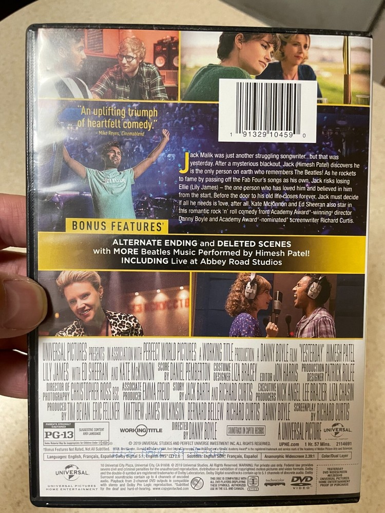 Yesterday DVD (2019)
