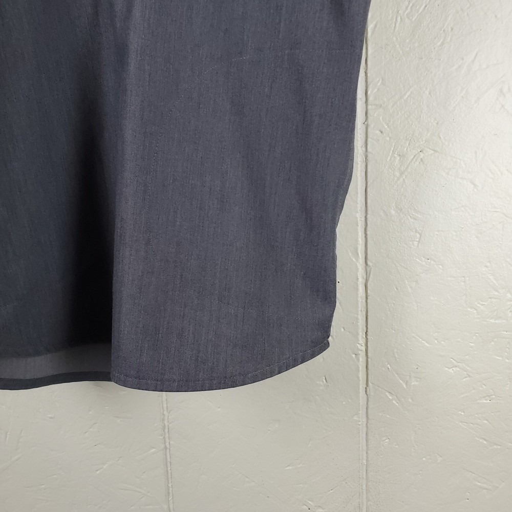 Figs Scrubs Womens 2XS Gray Henley 1/4 Snap Button Sleeveless Stretch Pullover