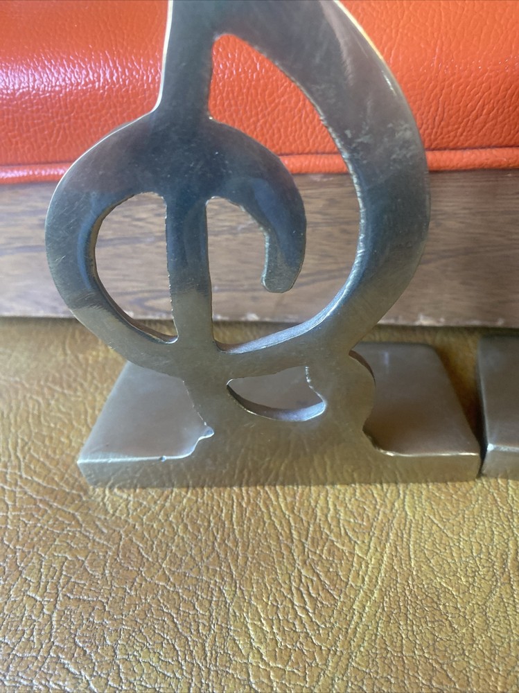 Brass Treble Clef Music Themed Bookends