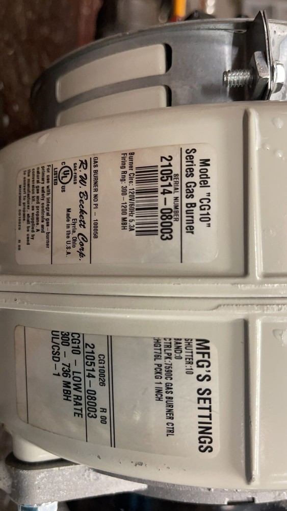 CG10 GAS FIRED BURNER