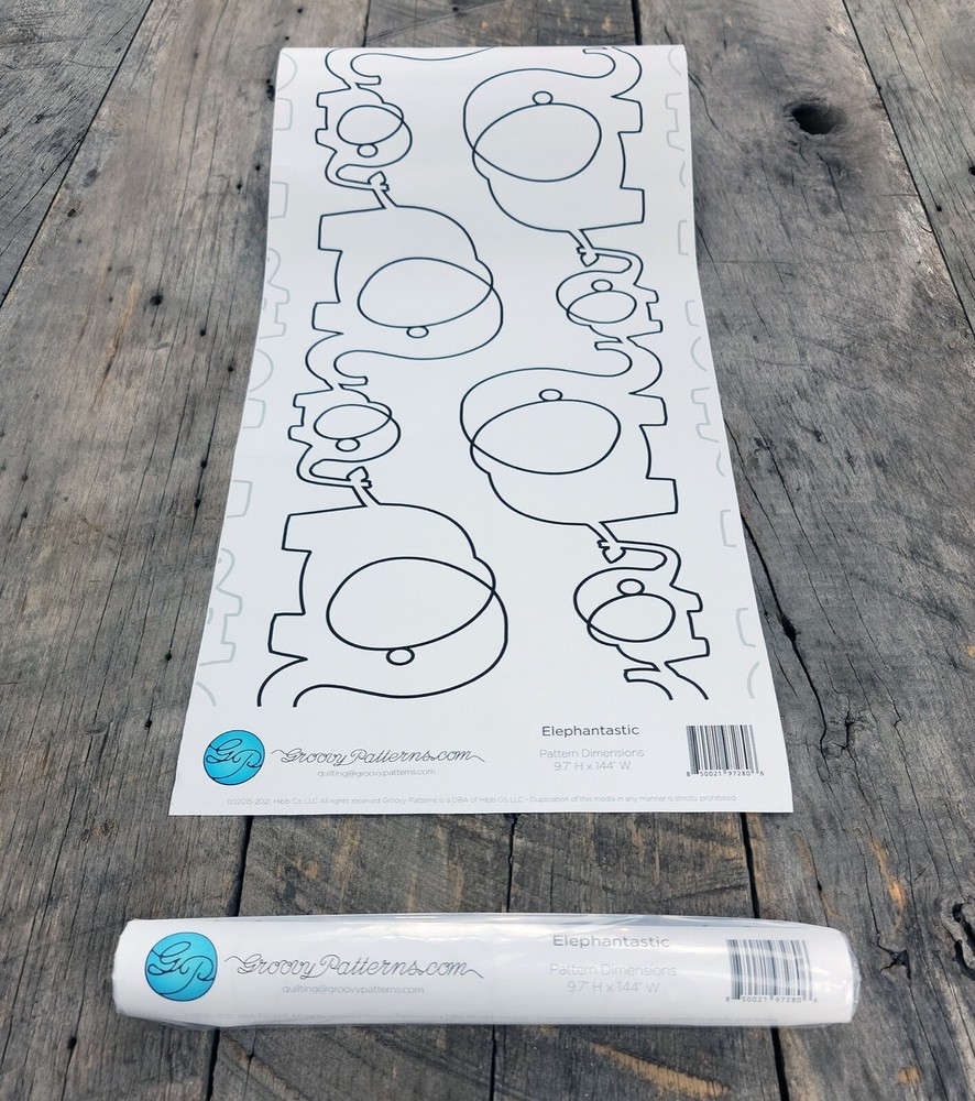 Groovy Patterns Longarm Quilting Pantograph - Elephantastic Design