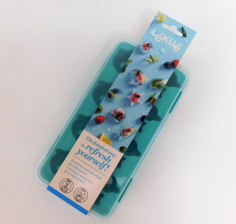 Lekue Dolphin Shape Ice Cube Tray with Lid - New