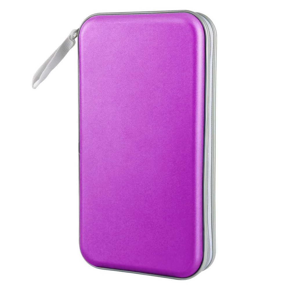 Siveit CD/DVD Case Holder, 80 Capacity Hard Plastic Disc 80 Capacity, Purple