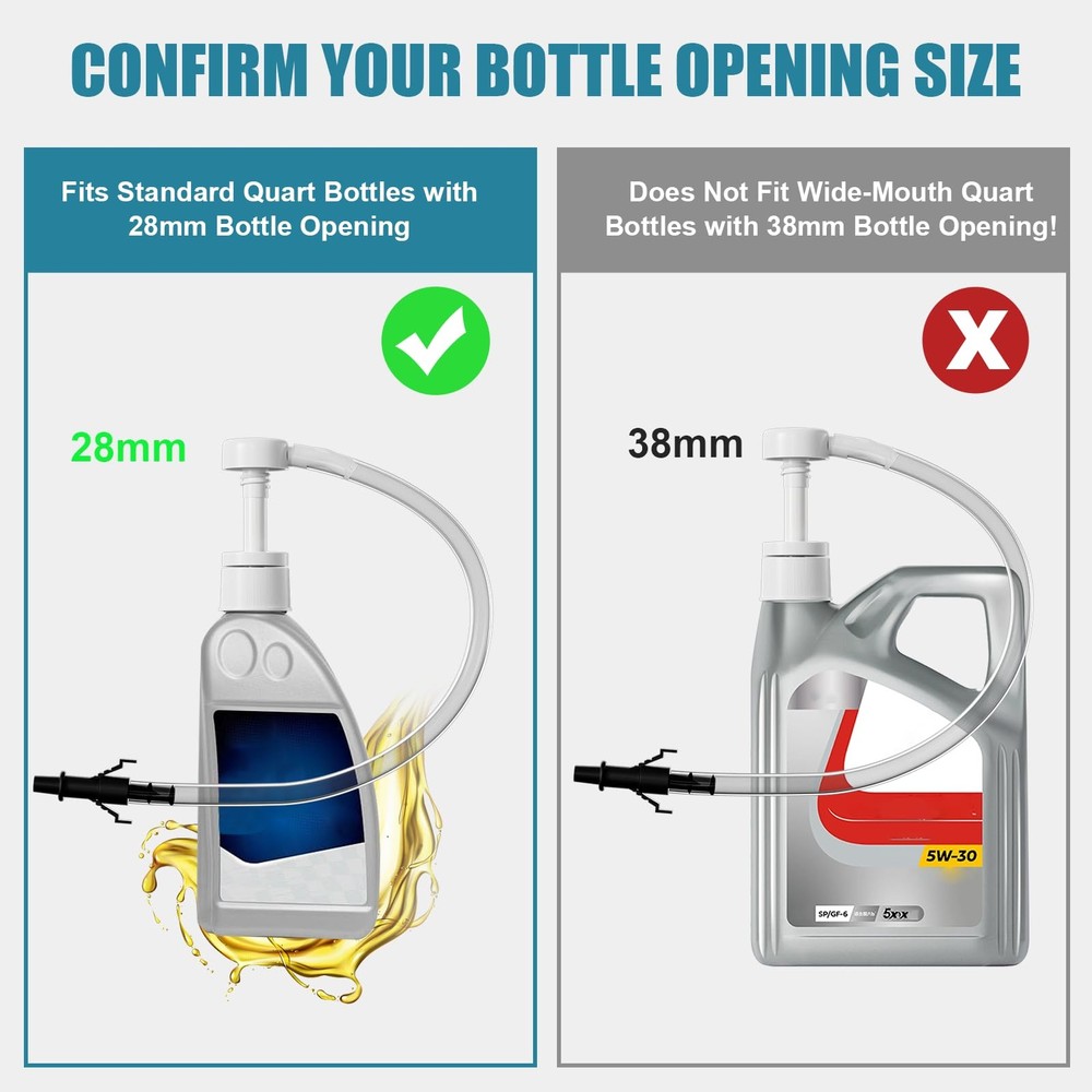 Fluid Pump for Standard Quart Bottles - 2Pack-28mm 8cc Per Pump Stroke，transm...