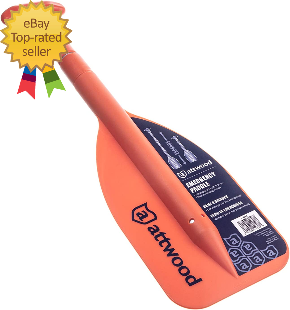 Emergency Telescoping Paddle for Boating, Orange