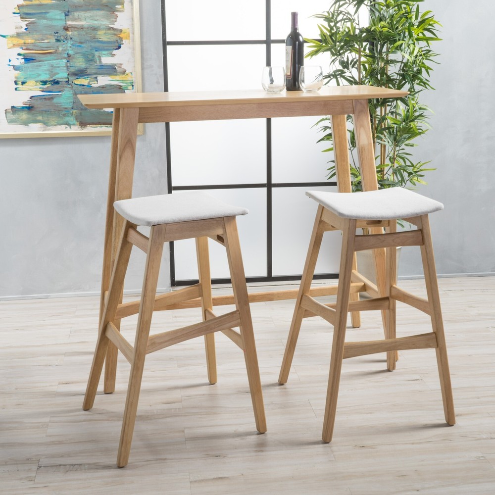 Ethel Natural Oak Finish Rectangular 3 Piece Bar Set