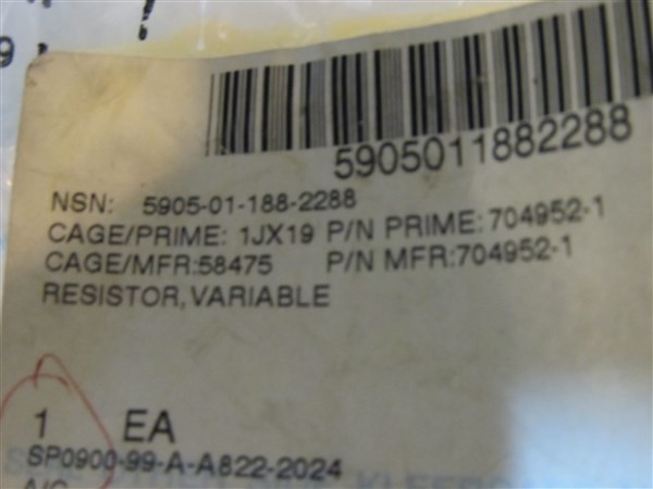 Mil-Spec Variable Clarostat Relay Part # 704952-1 $500