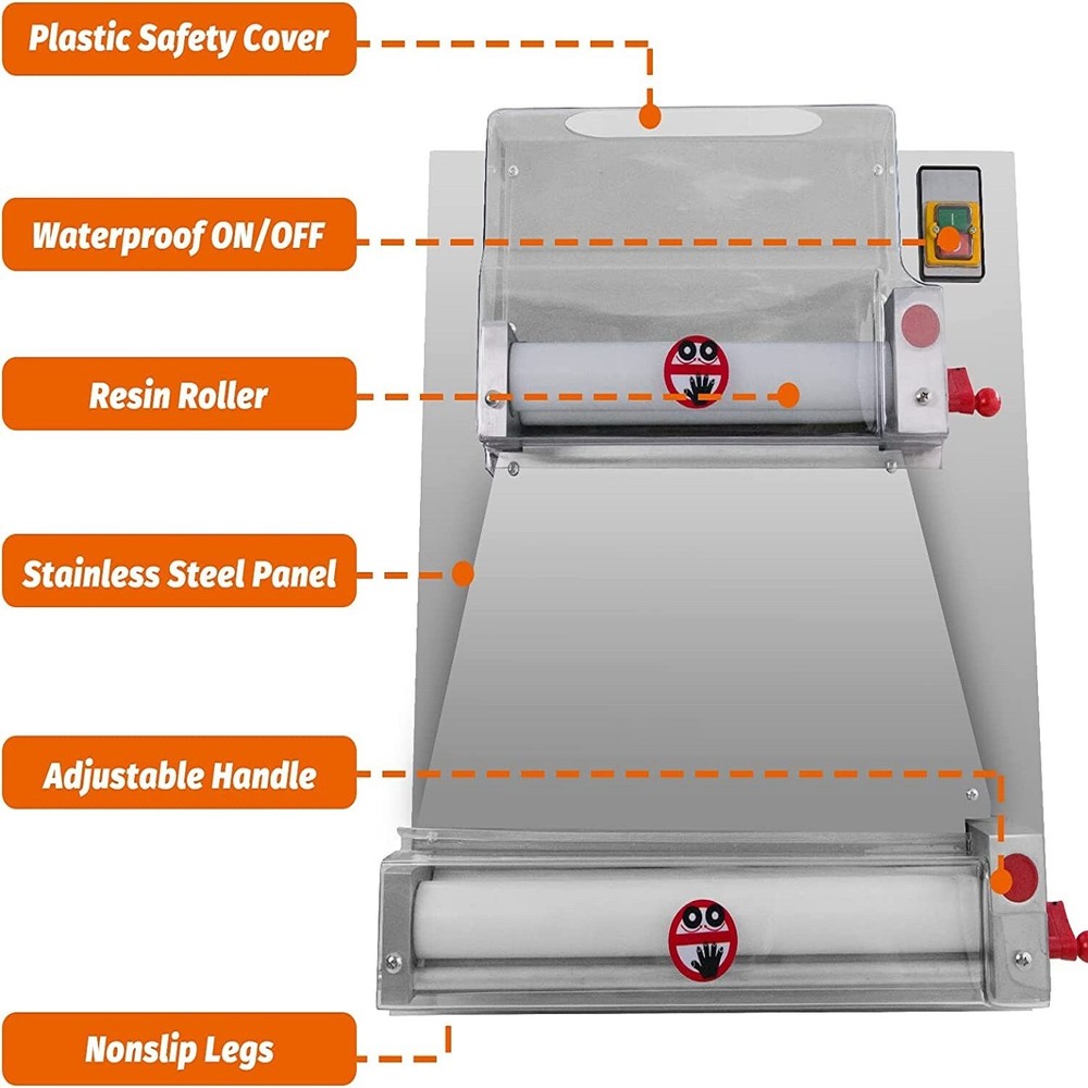Clivia Electric 16" Pizza Dough Roller Sheeter Pastry Press Making Machine