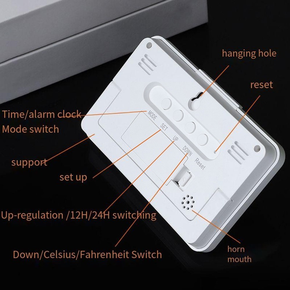 LCD Digital Clock Temperature Display Continuous Calendar Time Date Day Display