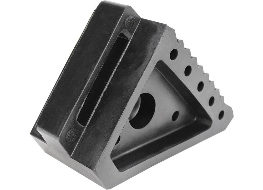 Extreme Max 5001.5772.4 Heavy-Duty Solid Rubber Wheel Chock w/ Handle - 4-Pack