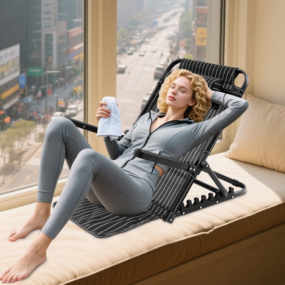 7 Position Adjustable Bed Backrest Support w/ Arms & Headrest Folding Reading