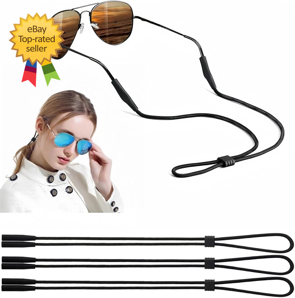 Glasses Strap  3 Pcs Adjustable Eyewear String Lanyard Retainer Eyeglasses Holde