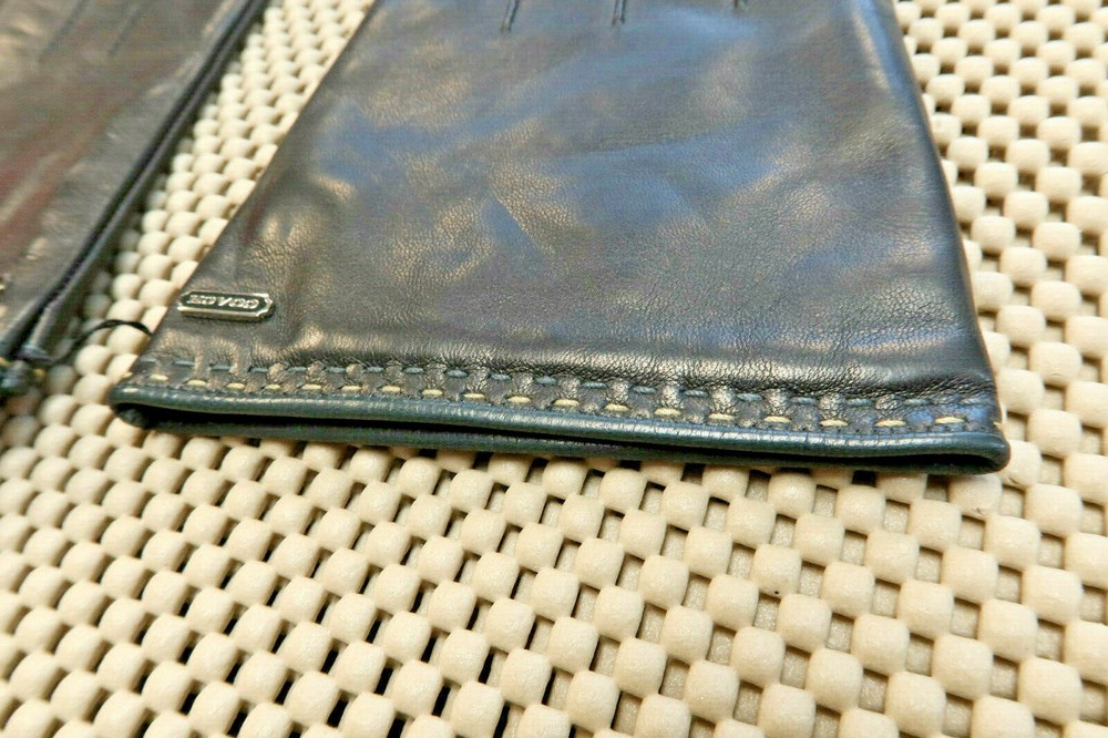 $98 Coach Women's Black Leather Basic Gloves - Size 7.5 - # 83875 - NEW!