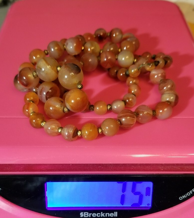 Vintage Agate/Carnelian Beads Necklace
