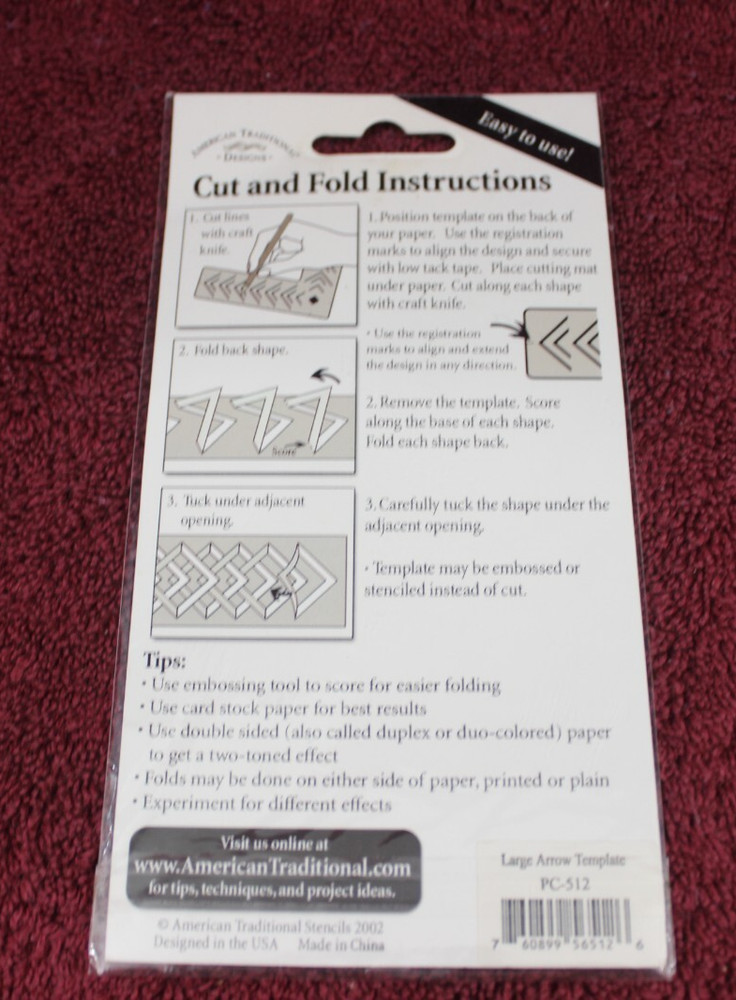 American Traditional Cut & Fold Template - Large Arrow