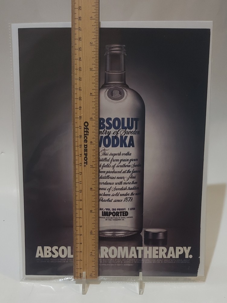 Absolute Aromatherapy Vodka Magazine Ad Open Bottle