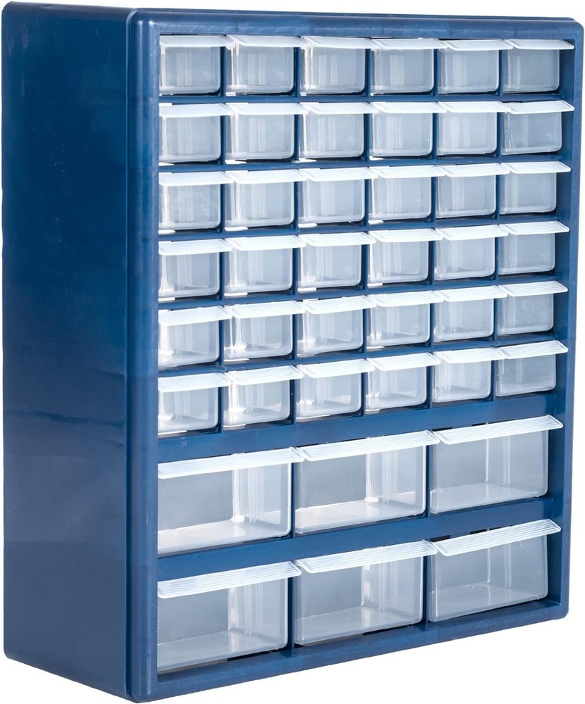 Plastic Storage Drawers 42 Compartment Organizer Desktop Wall Mount Container