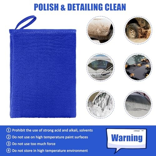 2Pack Clay Mitt, Microfiber Clay Bar for Car Detailing, Medium Grade Clay Blue