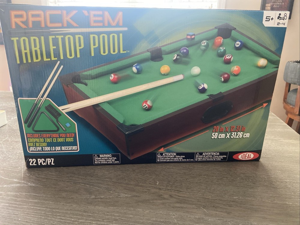 Ideal Rack 'Em Tabletop Pool game set