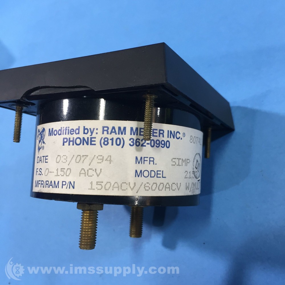 Simpson 150acv/600acv AC Volt Panel Meter USIP