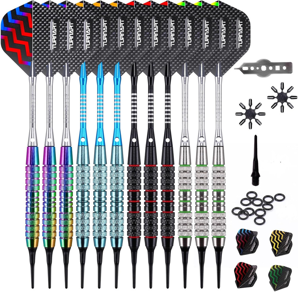 Darts Plastic Tip - Professional Soft Tip Darts Set for Electronic Dartboard 12