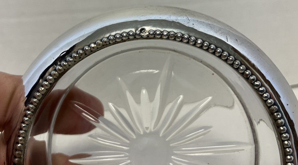 Sterling Silver Coaster Ashtray Set 4 w Holder Frank Whiting