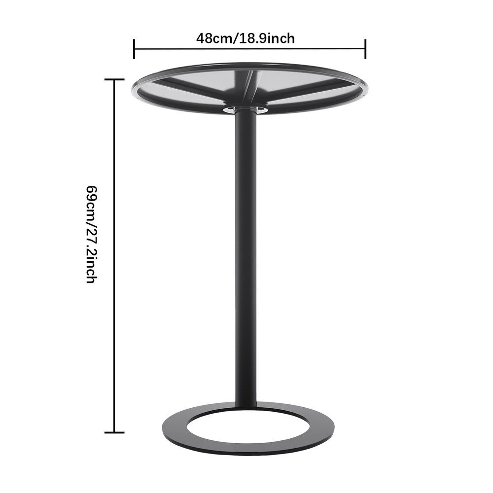 Side Table for Small Spaces, Modern Couch End Table Black