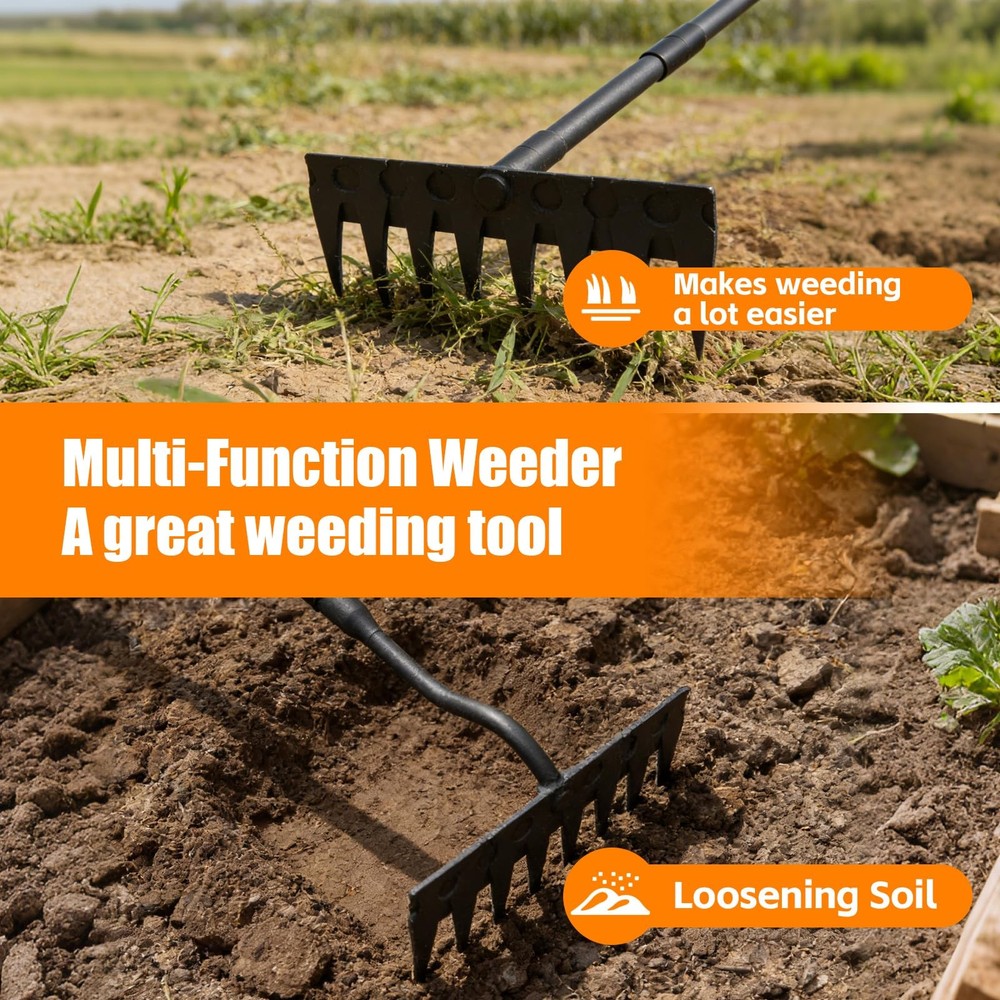 Manual Weeder Tool, 56" Weed Puller Tool with Sharp Blade, 11" Wide Heavy Dut...