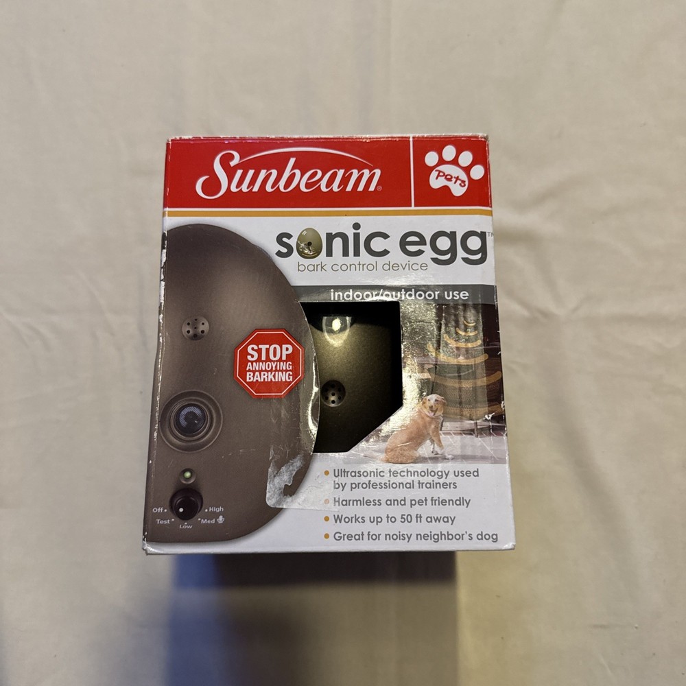 Sunbeam SBBCU1 Sonic Egg Ultrasonic Bark Control Device