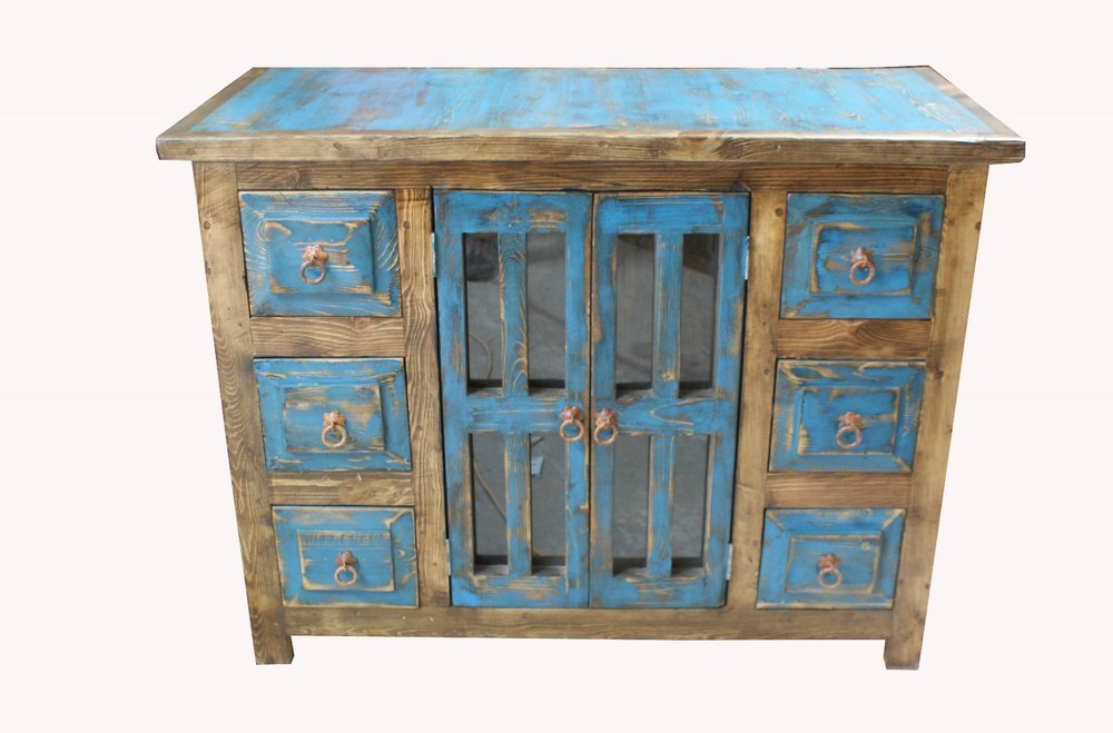 Burbank Custom Rustic  Bathroom Vanity Blue Wash 48"
