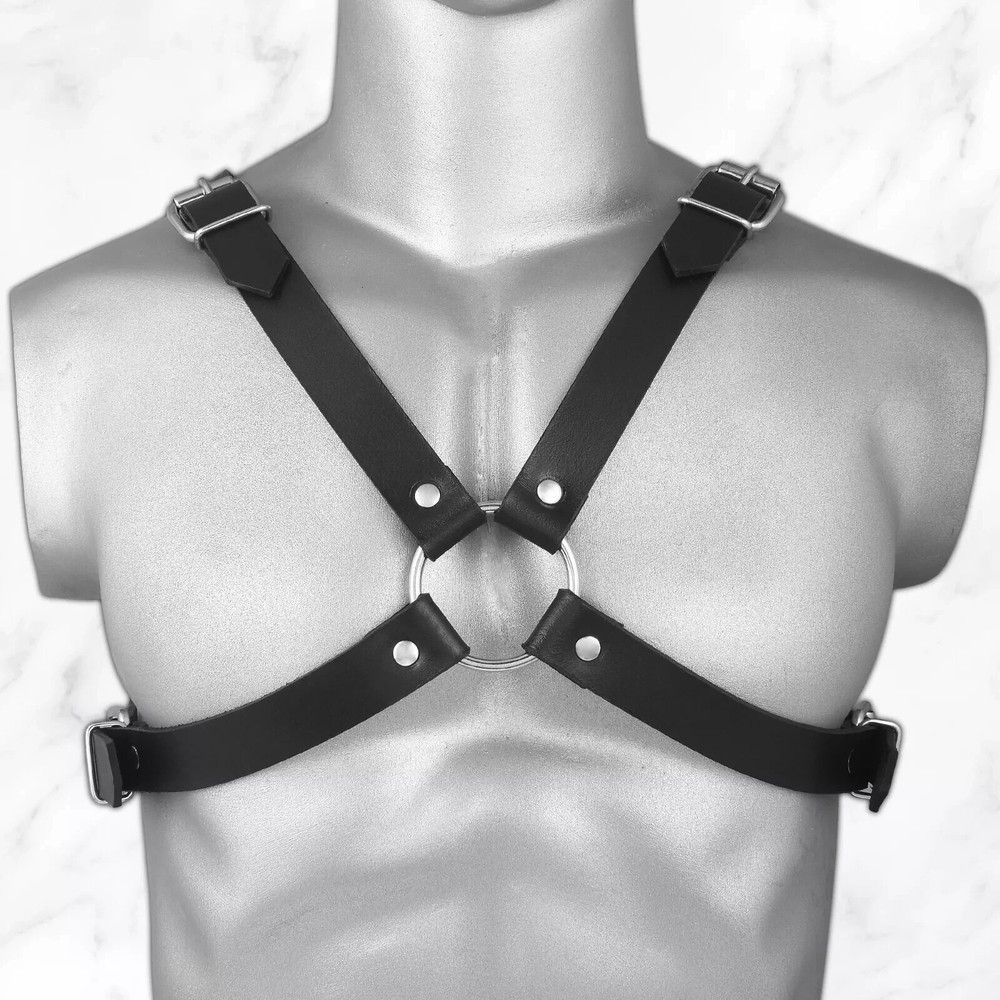 Adjustable Soft Leather Chest Strap for Men | Comfortable Body Harness Accessory
