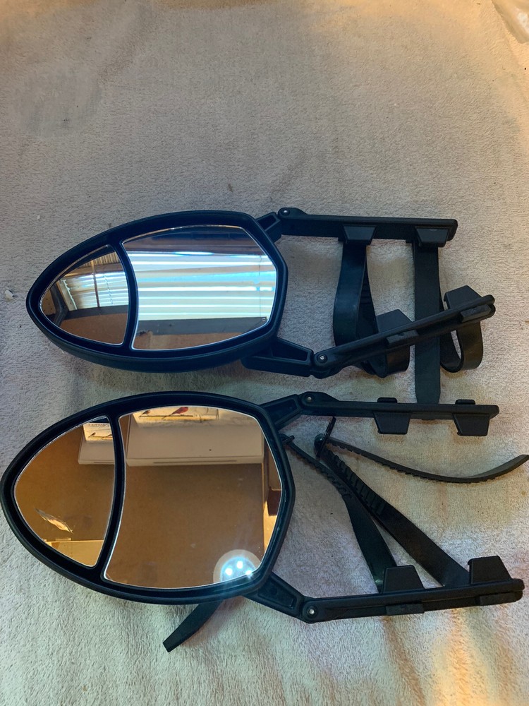 2 Qty Universal Clamp-On Towing Mirrors Dual View (2 Quantity)