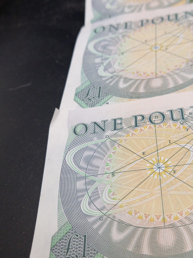X3 Old One Pound Notes £1 Good Condition