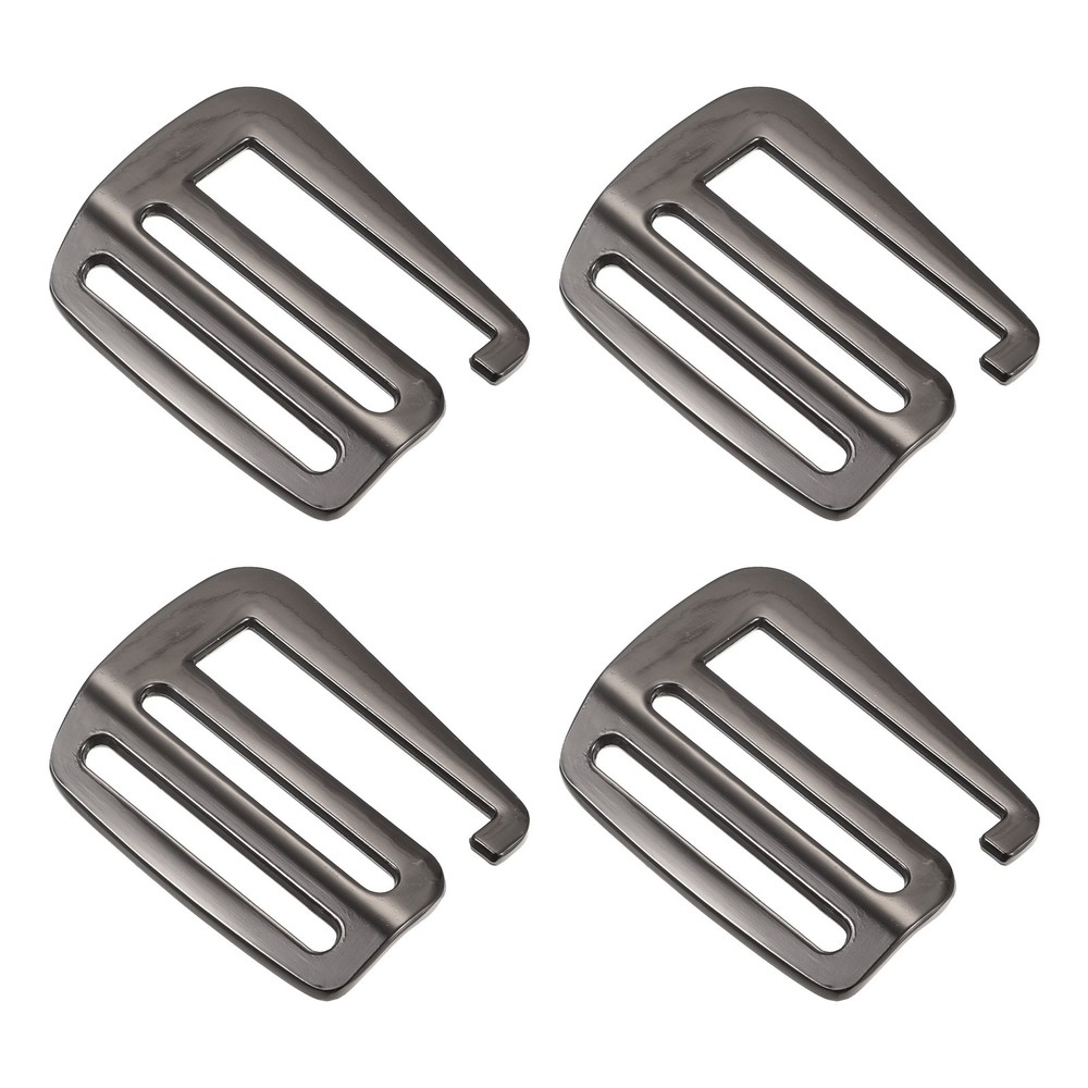 1.5" Webbing Release G Hook Buckle Adjusters for Backpack Strap, 4Pcs Dark Grey