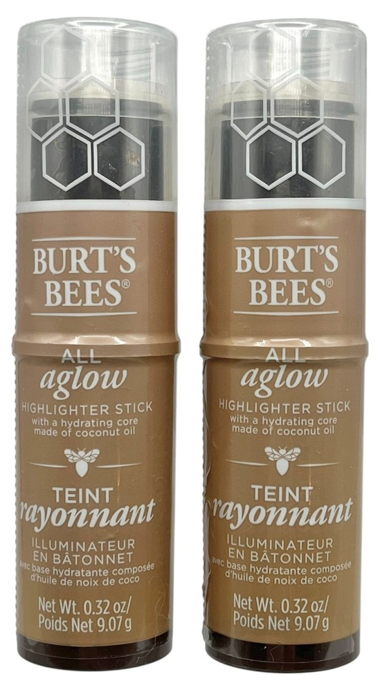 2 Pack Burt's Bees All Aglow Highlighter Stick 1905 Opal Mist