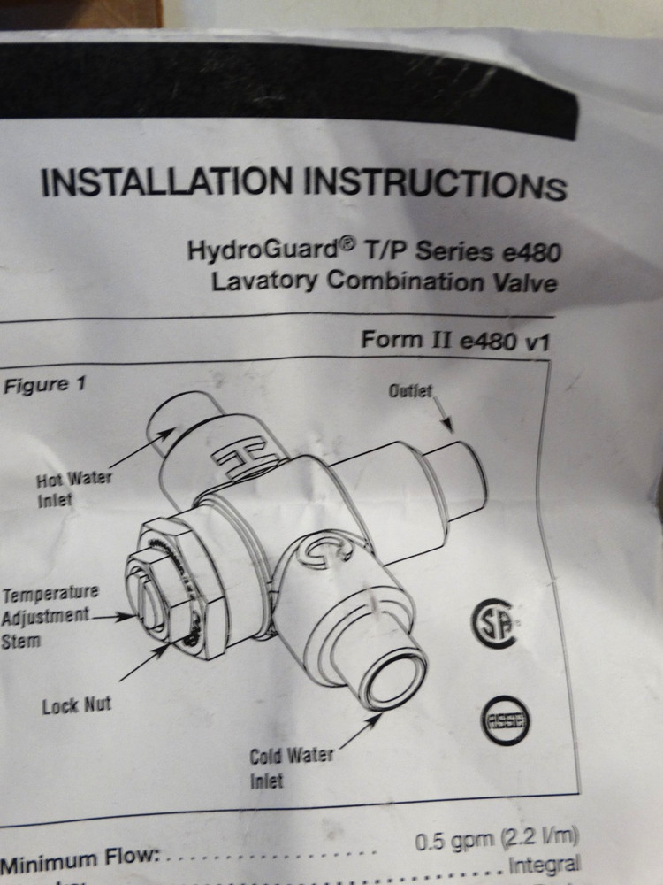 Powers E480-01 Mixing Valve, 1/2" NPT Chrome HydroGuard