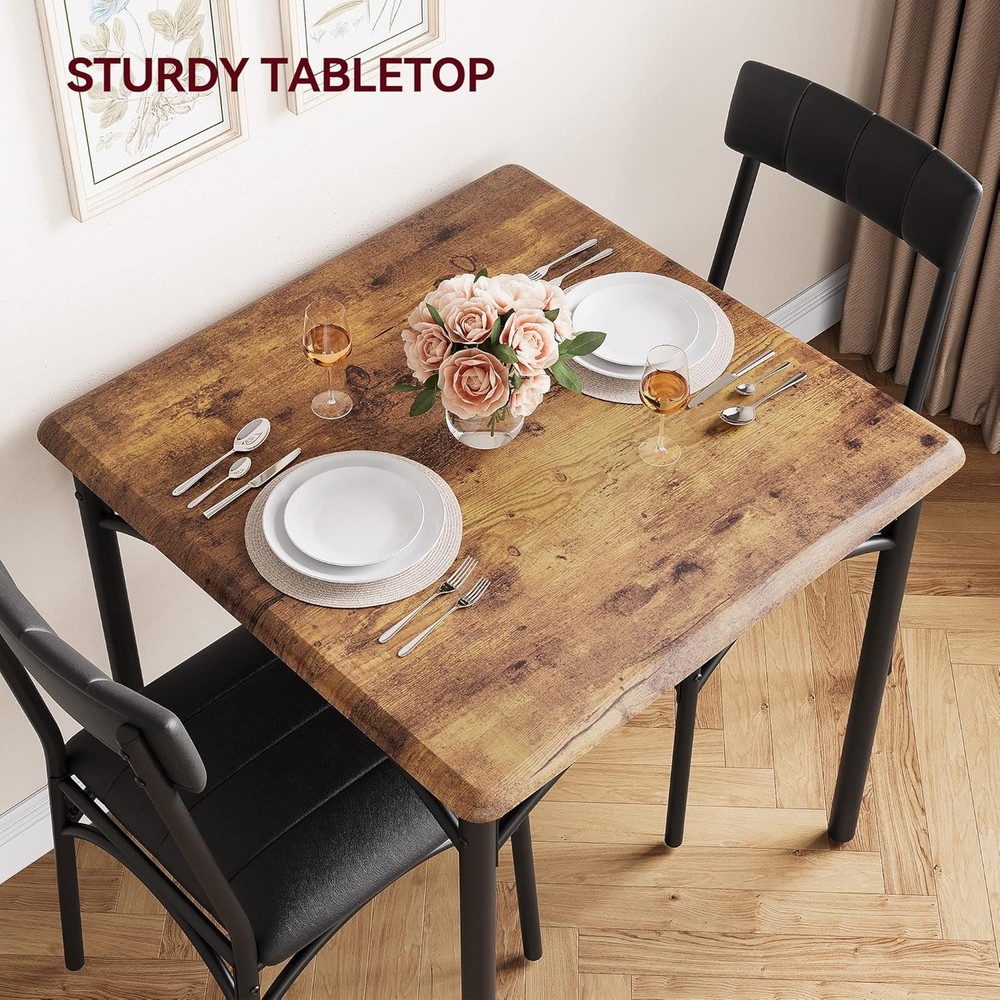 Dining Table Set Kitchen Dining Table Set for 2 W/Upholstered Chairs Apartment