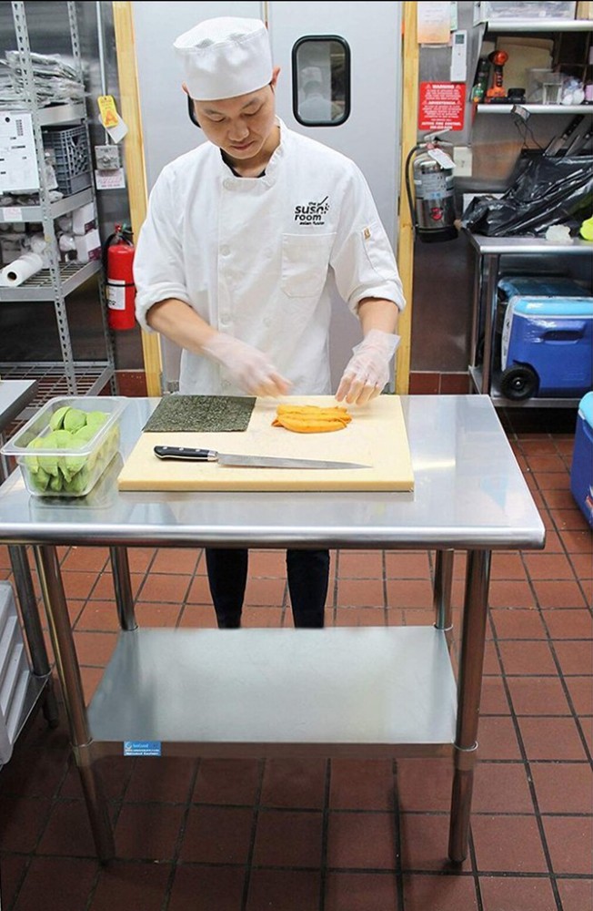 24" X 48" Stainless Steel Work Table With Galvanized Undershelf