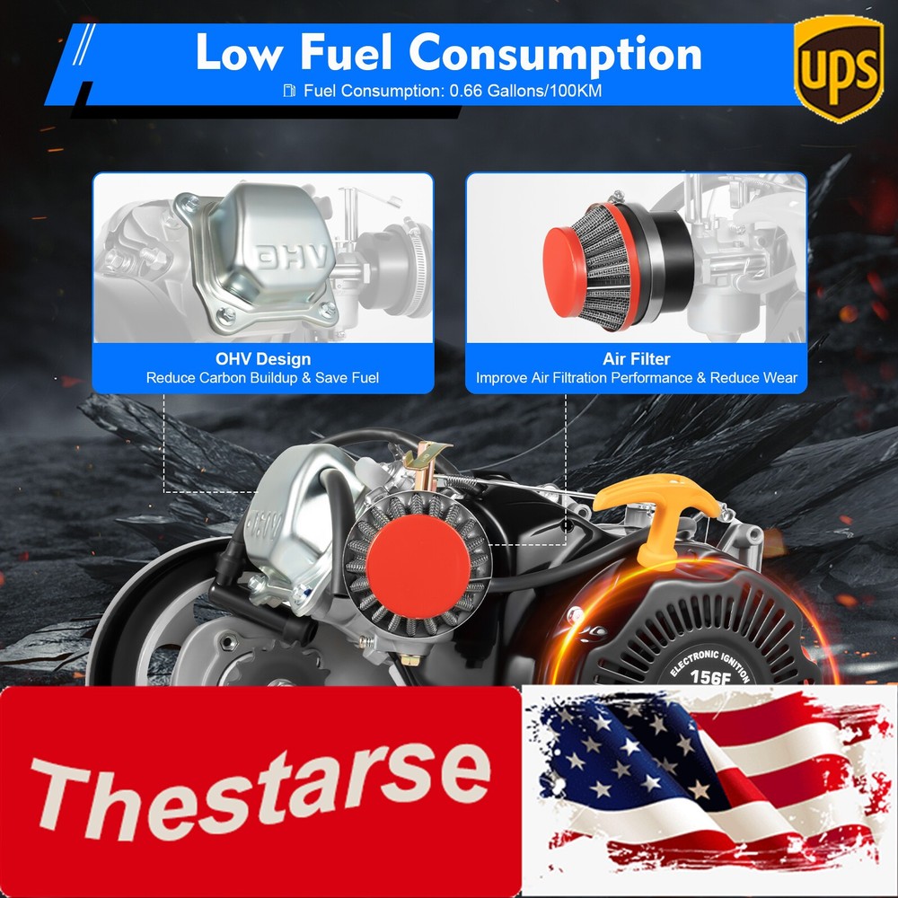 4 stroke Bike Engine Kit Set 100cc Gas Motorized Motor Bicycle Modified Engine