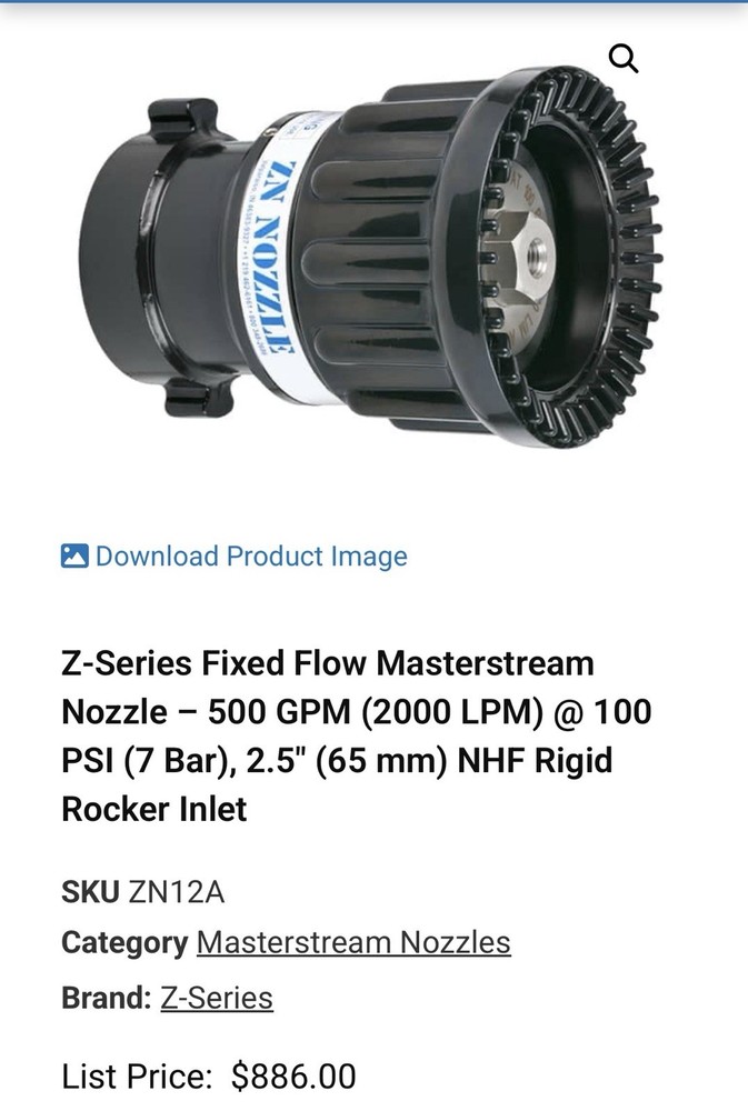 Z Series Fixed Flow Master stream Nozzle