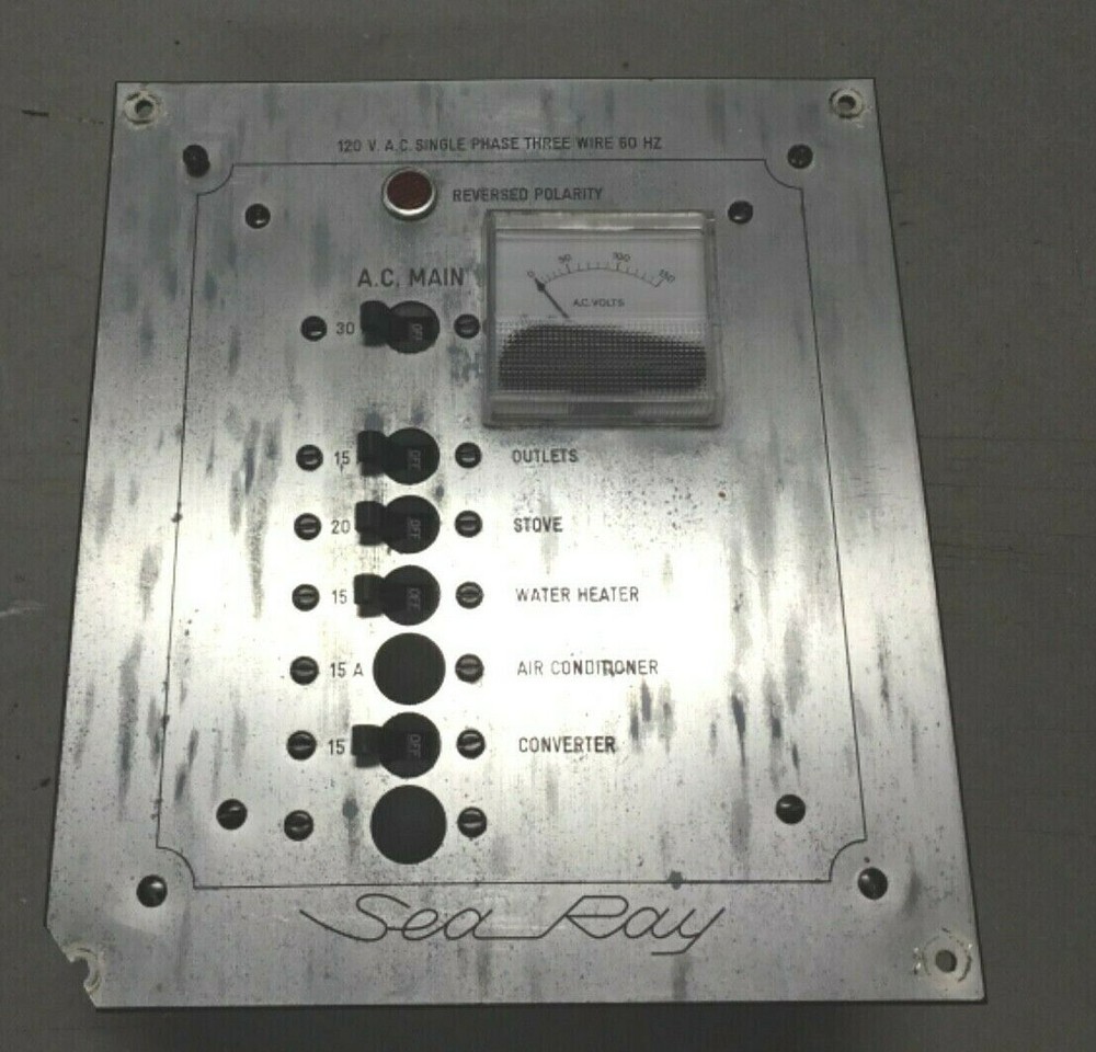 Sea Ray Shore Power Control Panel 8 3/4" x 10"