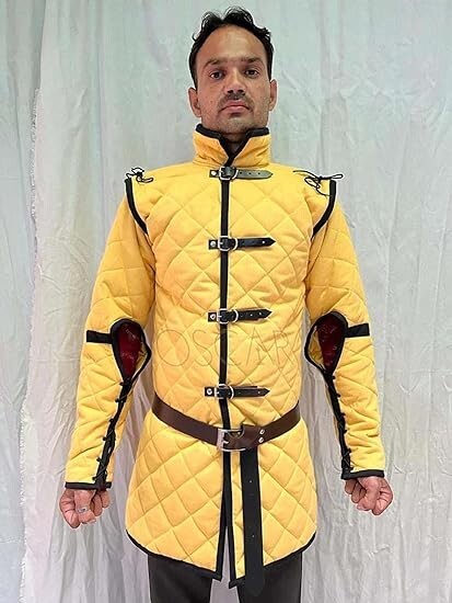 Medieval Thick Padded Yellow Gambeson Cotton Armor Gift For Him/Her