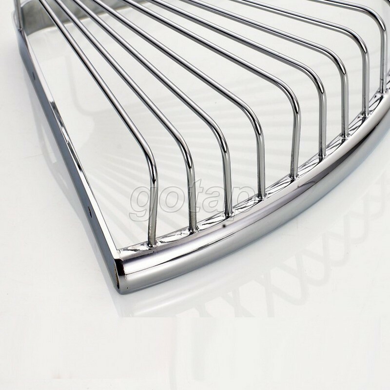 Bathroom Accessory Chrome Brass Soap / Sponge Corner Shower Storage Basket