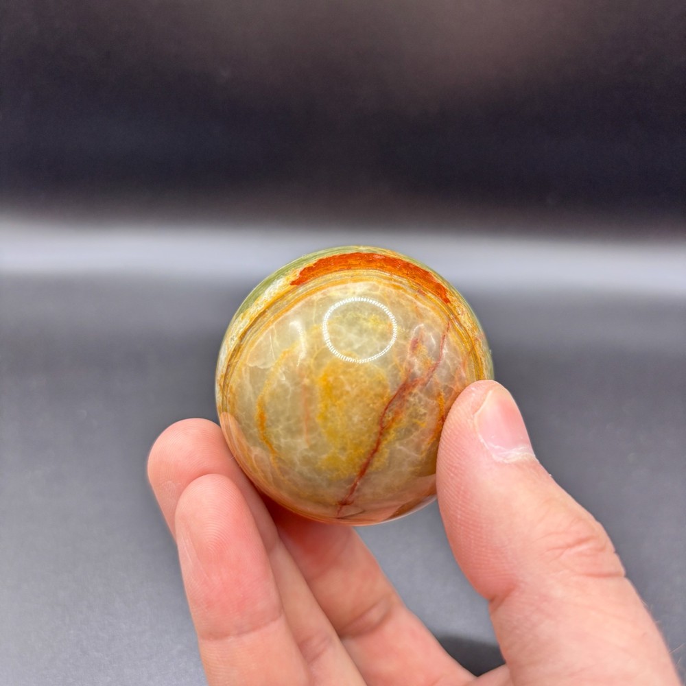 Vibrant Multi-Color Stone Sphere Egg (approx. 280 grams)