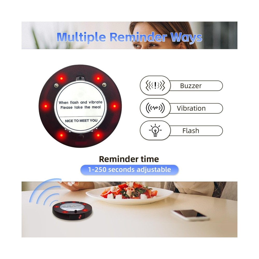 Pagers for Restaurants, 24 Coaster Beeper Restaurant Buzzer System with Beeps...